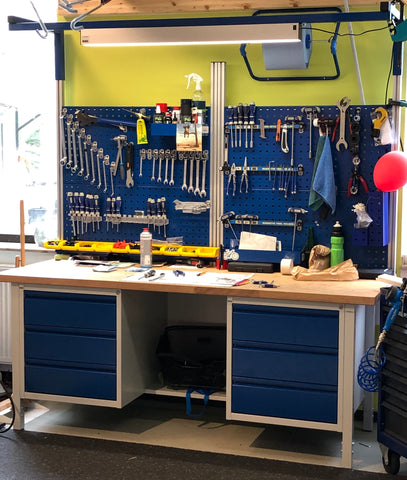 Industrial Workbenches with Tool Storage