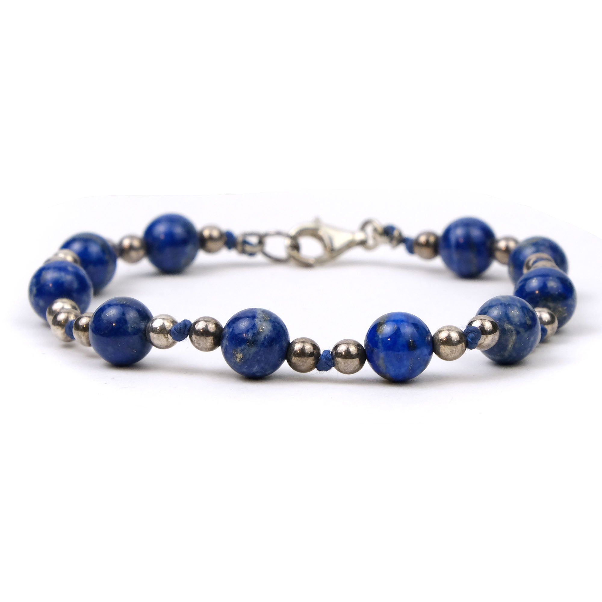 Lapis Lazuli Bracelet with Sterling Silver Trigger Clasp – Beads of ...