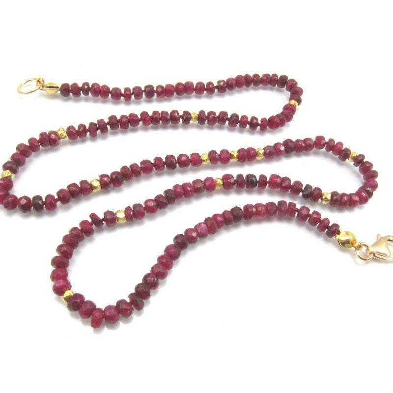 Ruby Necklace with Gold Filled Trigger Clasp - Beads of Paradise