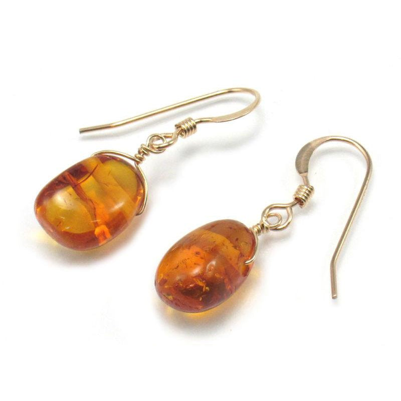 Amber Earrings with Gold Filled French Ear Wires - Beads of Paradise