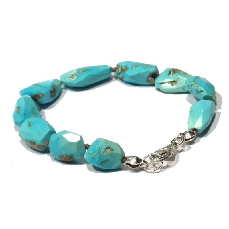 Sleeping Beauty Turquoise Bracelet with Sterling Silver Trigger Clasp ...