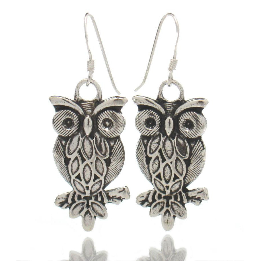 Sterling Silver Owl Earrings – Beads of Paradise