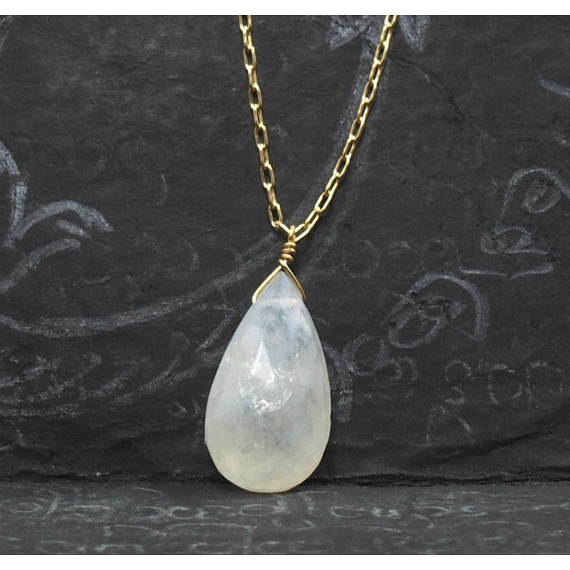 Moonstone Necklace On Gold Filled Chain With Gold Filled Spring Clasp ...