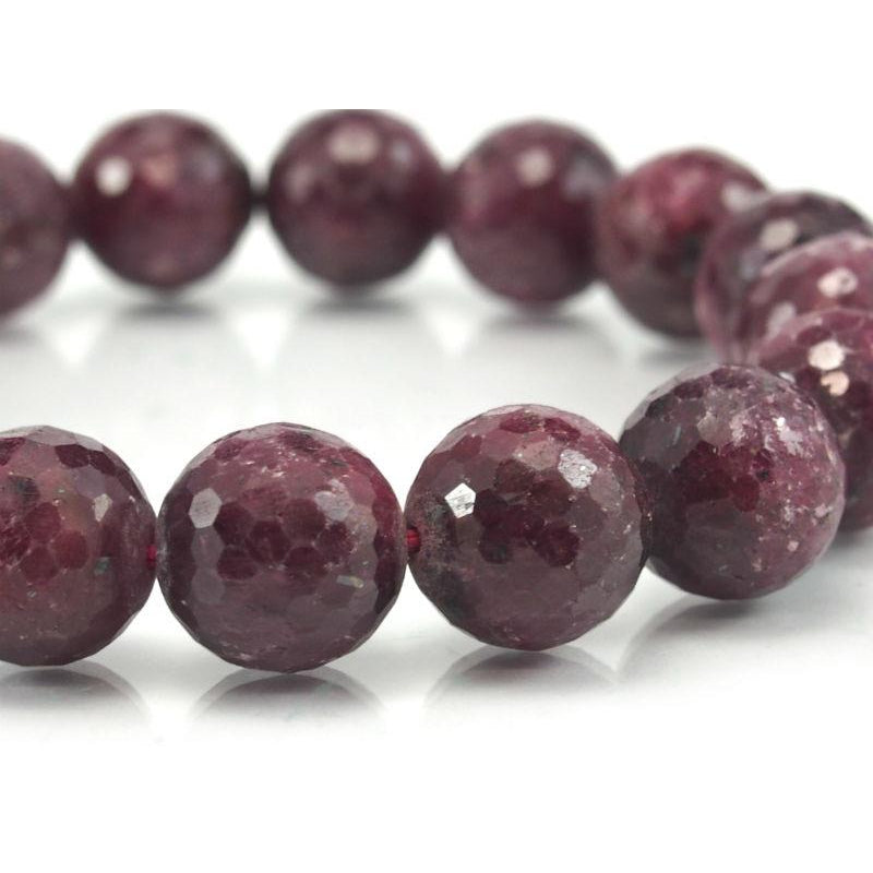 Ruby-Zoisite Faceted Stretch Bracelet 13mm – Beads of Paradise