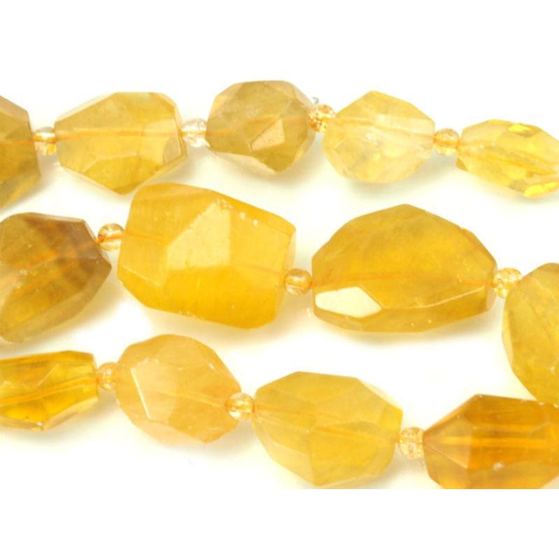 Yellow Fluorite Faceted Chunks Strand – Beads of Paradise