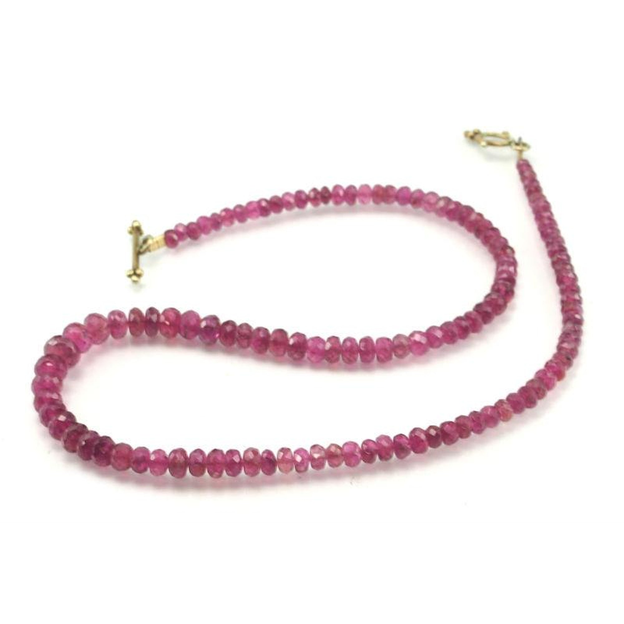 Pink Tourmaline Necklace with Gold Plated Toggle Clasp – Beads of Paradise