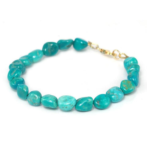 Turquoise (Sleeping Beauty) Bracelet with Gold Filled Trigger Clasp ...