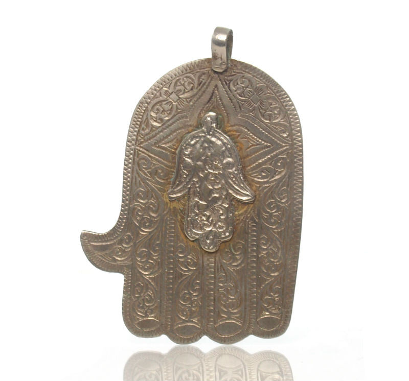 Moroccan Brass Hand of Hamsa Wall Hook - Souk and Soul