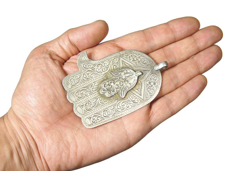 Moroccan Brass Hand of Hamsa Wall Hook - Souk and Soul