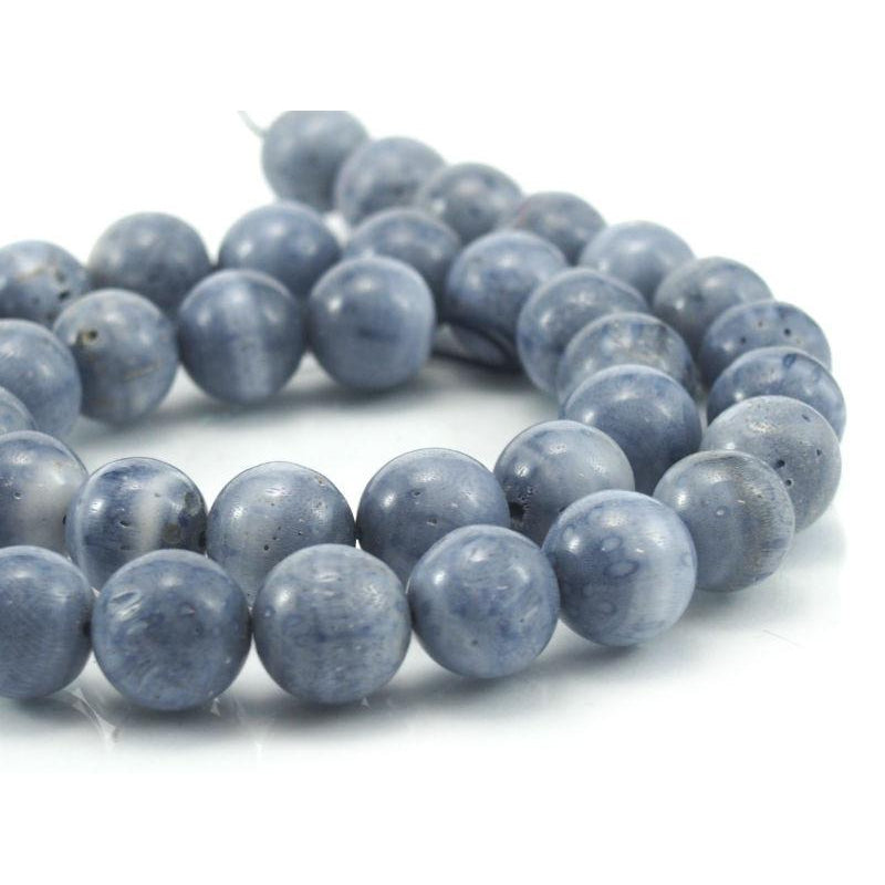 Blue Coral Smooth Rounds 11mm Strand 