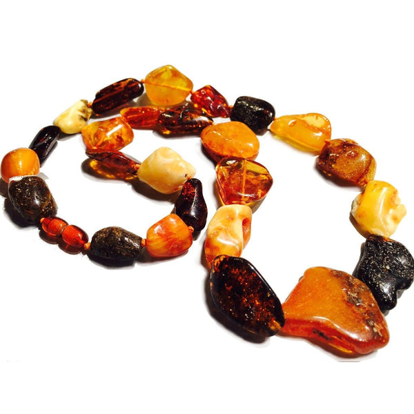 Amber Baltic Freeform Large Nugget Strand/Necklace – Beads of Paradise