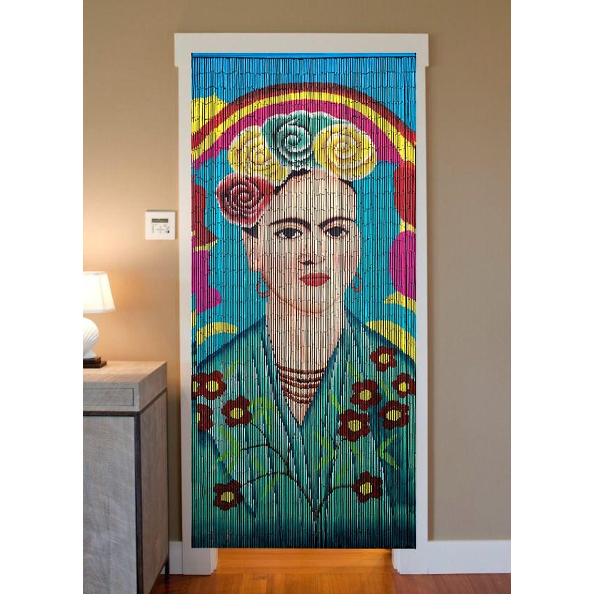 Bamboo Beaded Curtain Hand Painted-Frida - Beads of Paradise