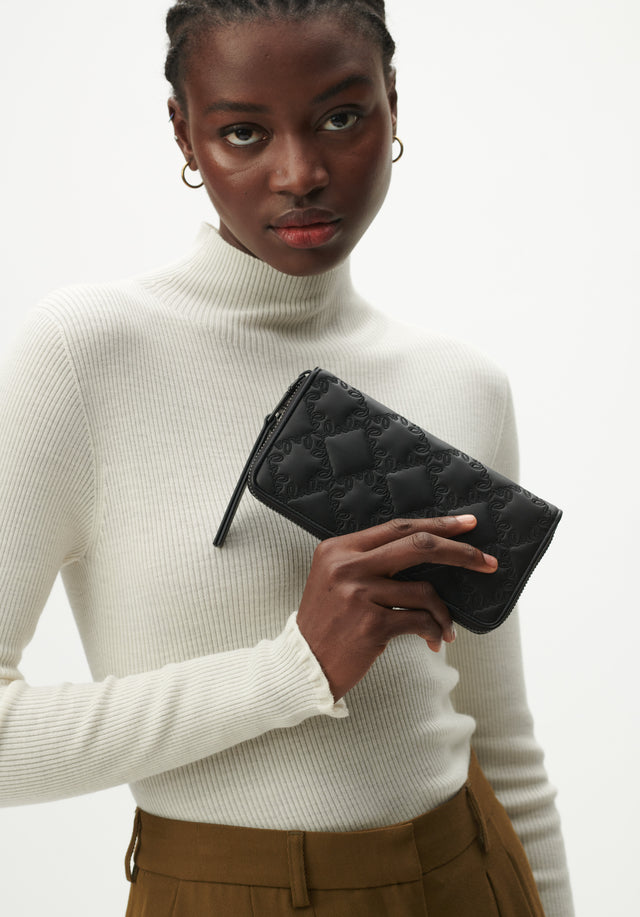 Wallet Weya mono black - This feminine, elegant wallet is made from black vegan leather.... - 1/5