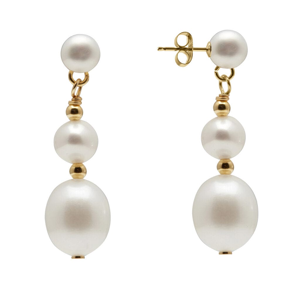 7-8mm Freshwater Pearl and Ball Drop Earrings with 925 Sterling Silver –  Kyoto Pearl