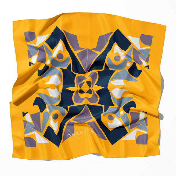 Geo-Shape Pattern Print Scarf | Saffron