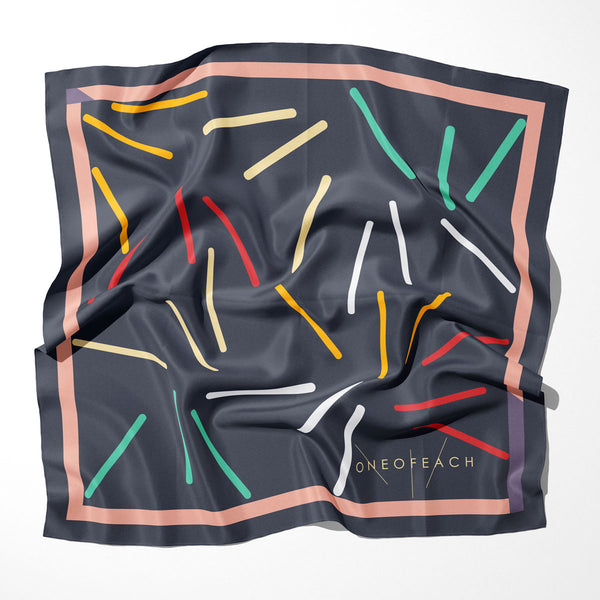 ONEOFEACH Signature Print Scarf | Navy Blazer