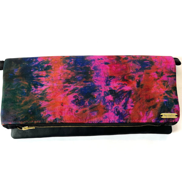 Fold-over Clutch Bag | Tie Dye Burnt Orange