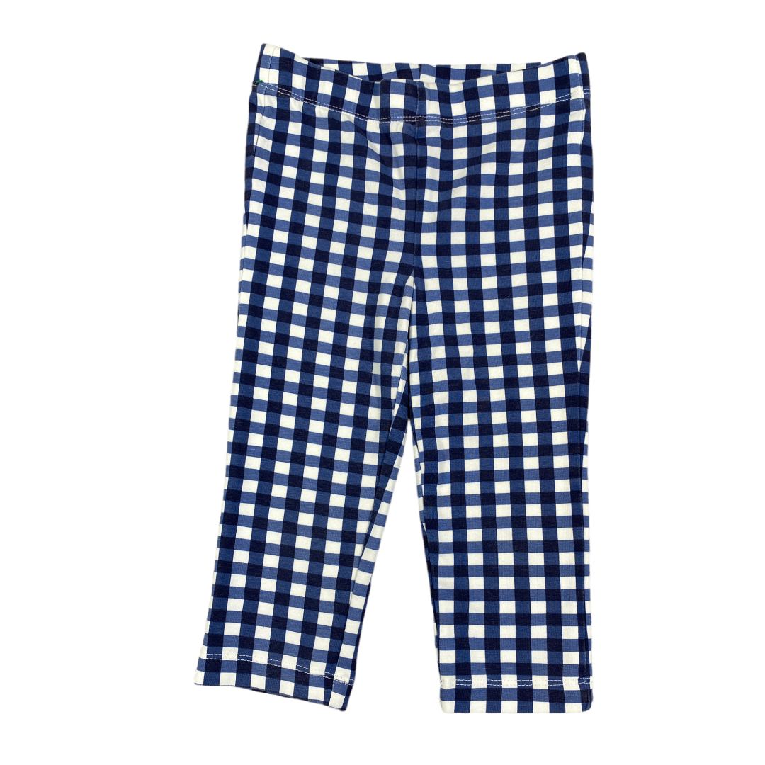  Primary Blue Plaid Capri Leggings (4 Girls) 