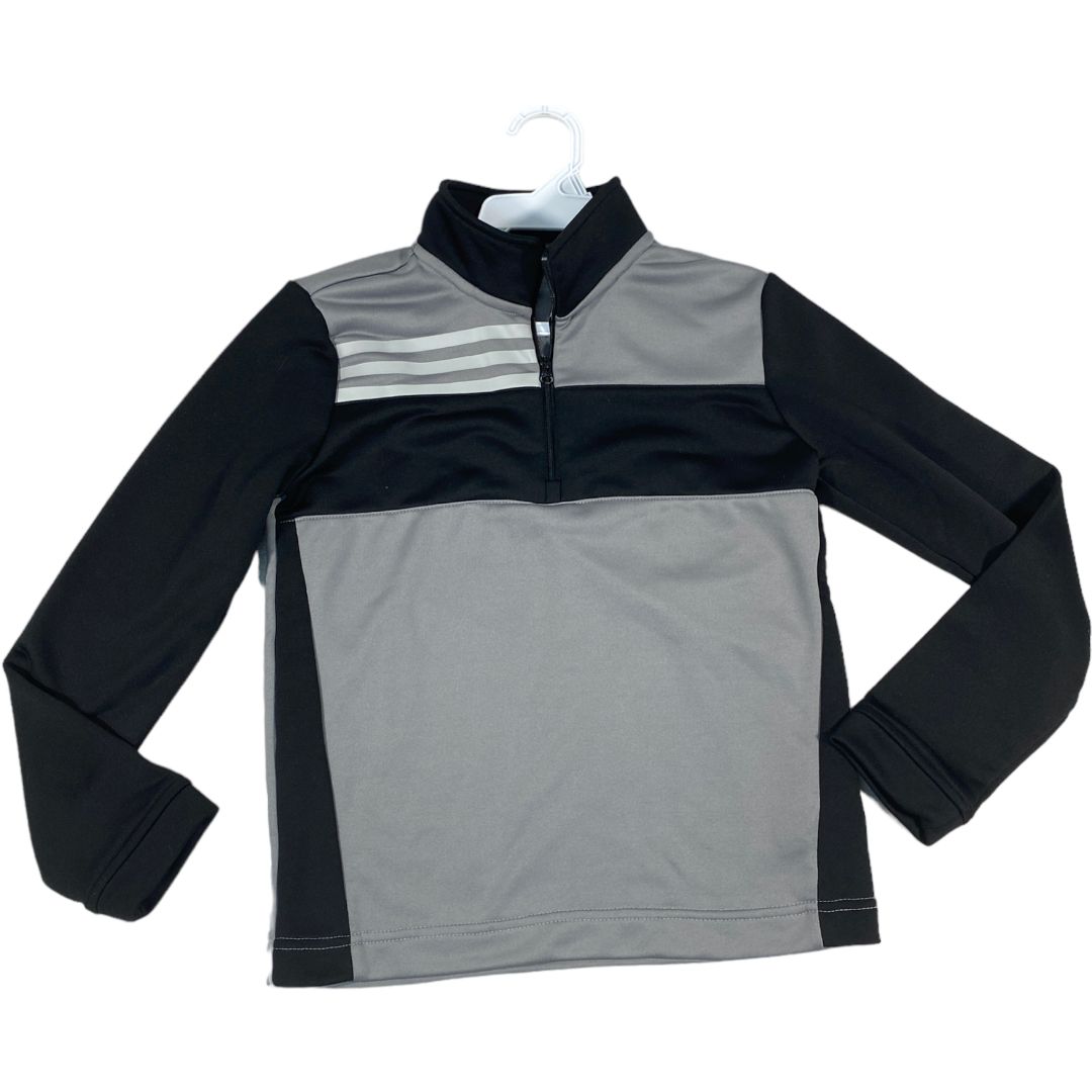  Adidas Grey & Black 1/4 Zip Pullover (8/10 Boys) 