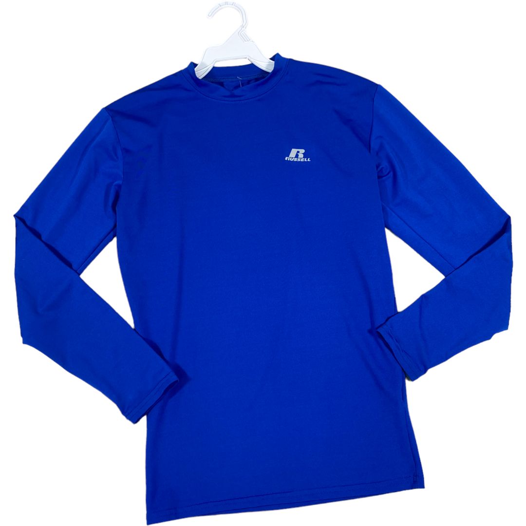  Russell Blue Long Sleeve Athletic Tee (12/14 Boys) 