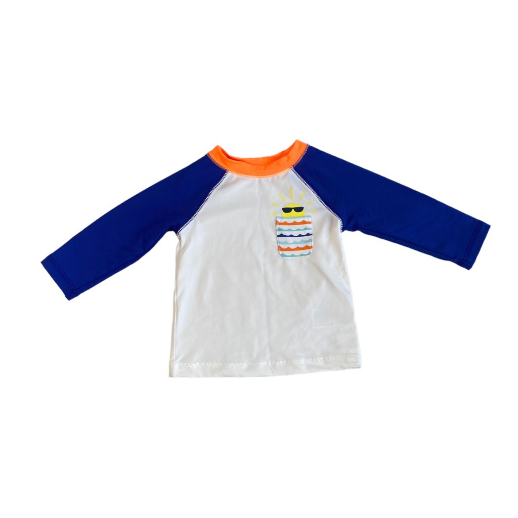  Cat & Jack Blue Long Sleeve Rashgaurd (9M Boys) 