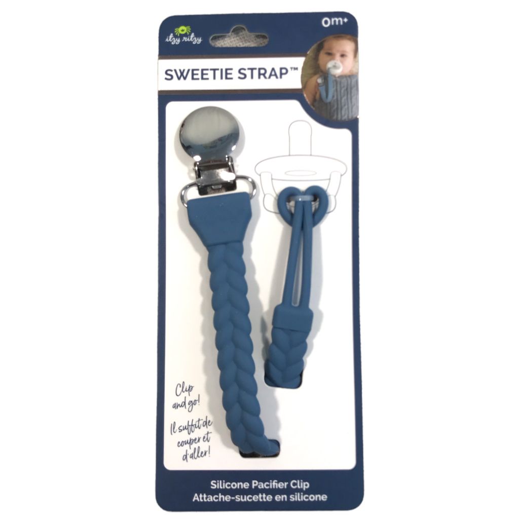  Itzy Ritzy Blue Sweetie Strap Silicone Pacifier Clip (Ages 0M+) 