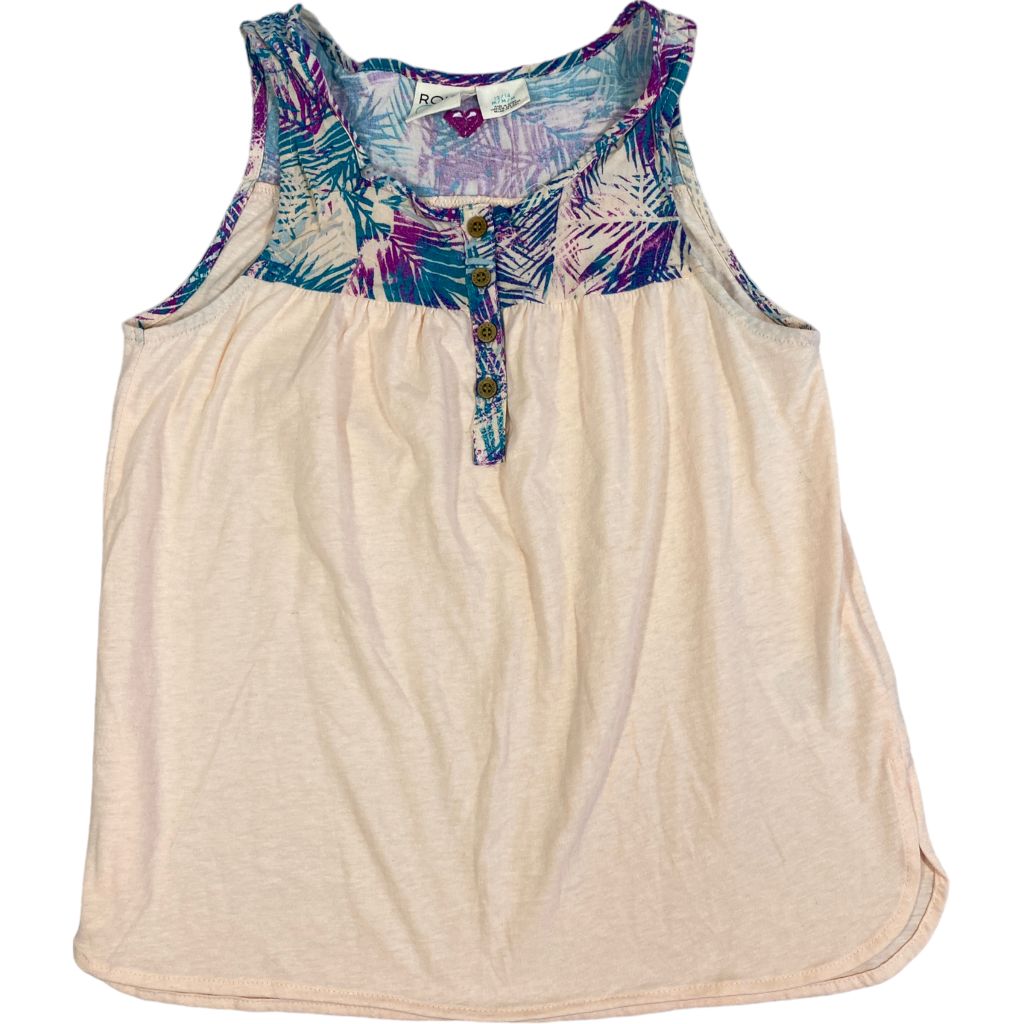  Roxy Cream Palm Print Tank (12/14 Girls) 