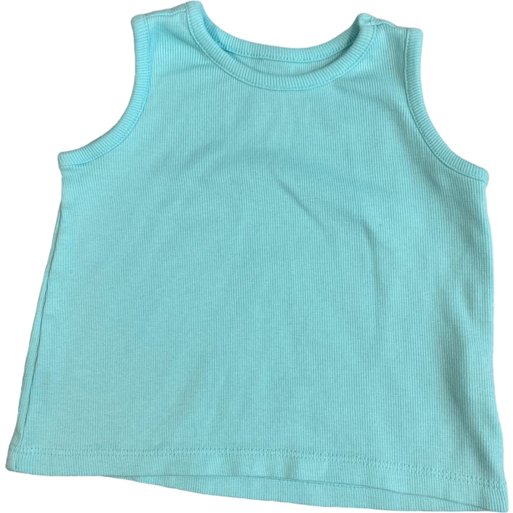  The Children's Place Blue Ribbed Tank (12/18M Girls) 