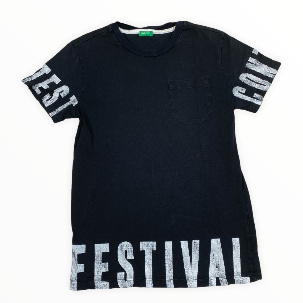  United Color of Benetton Black Festival Tee (10/12 Boys) 