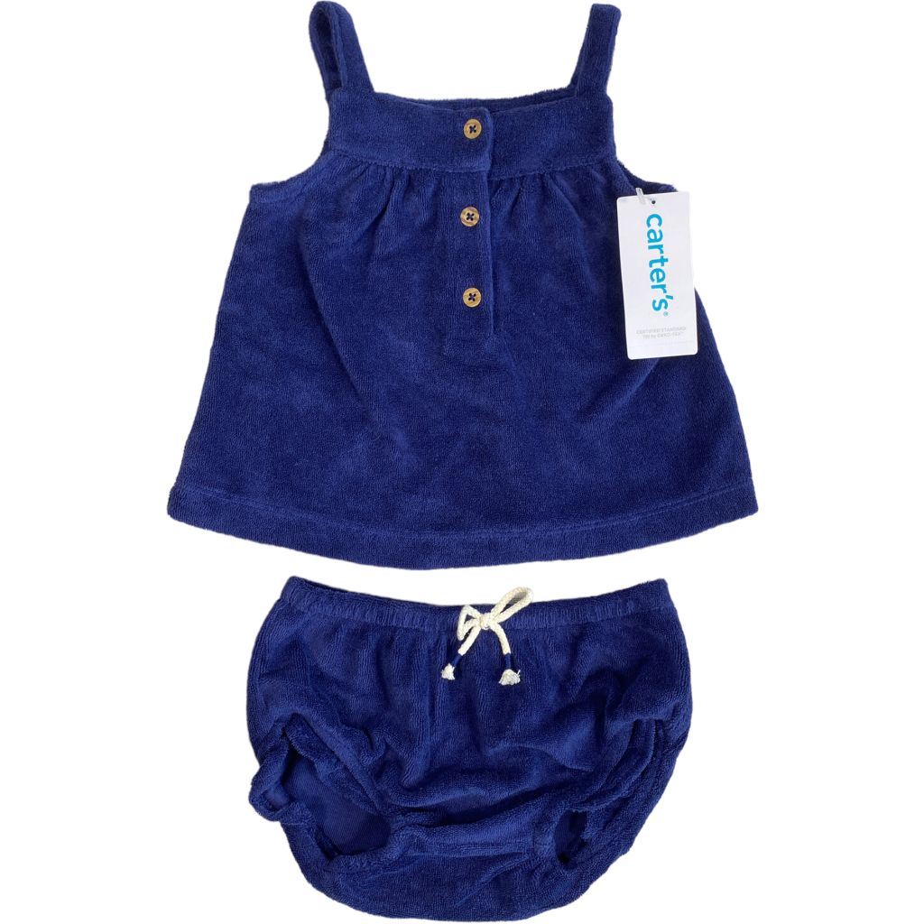  Carter's Navy Terry Short Set NWT (9M Girls) 