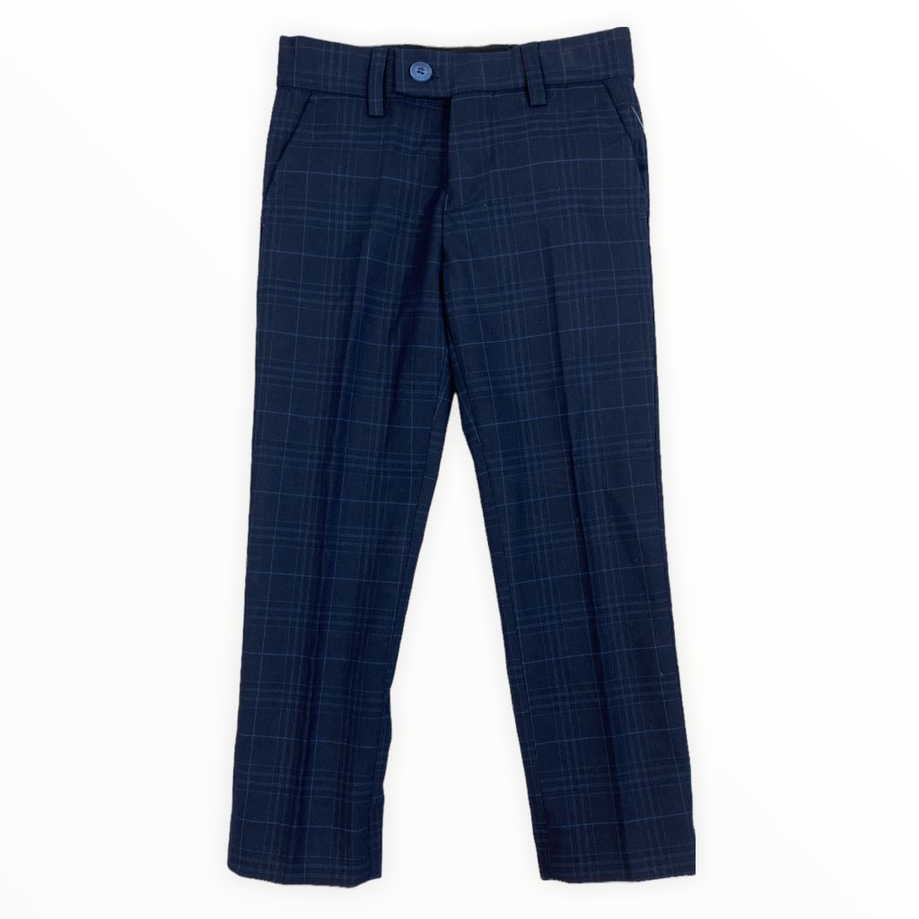  Isaac Mizrahi Navy Plaid Dress Slacks (2 Boys) 