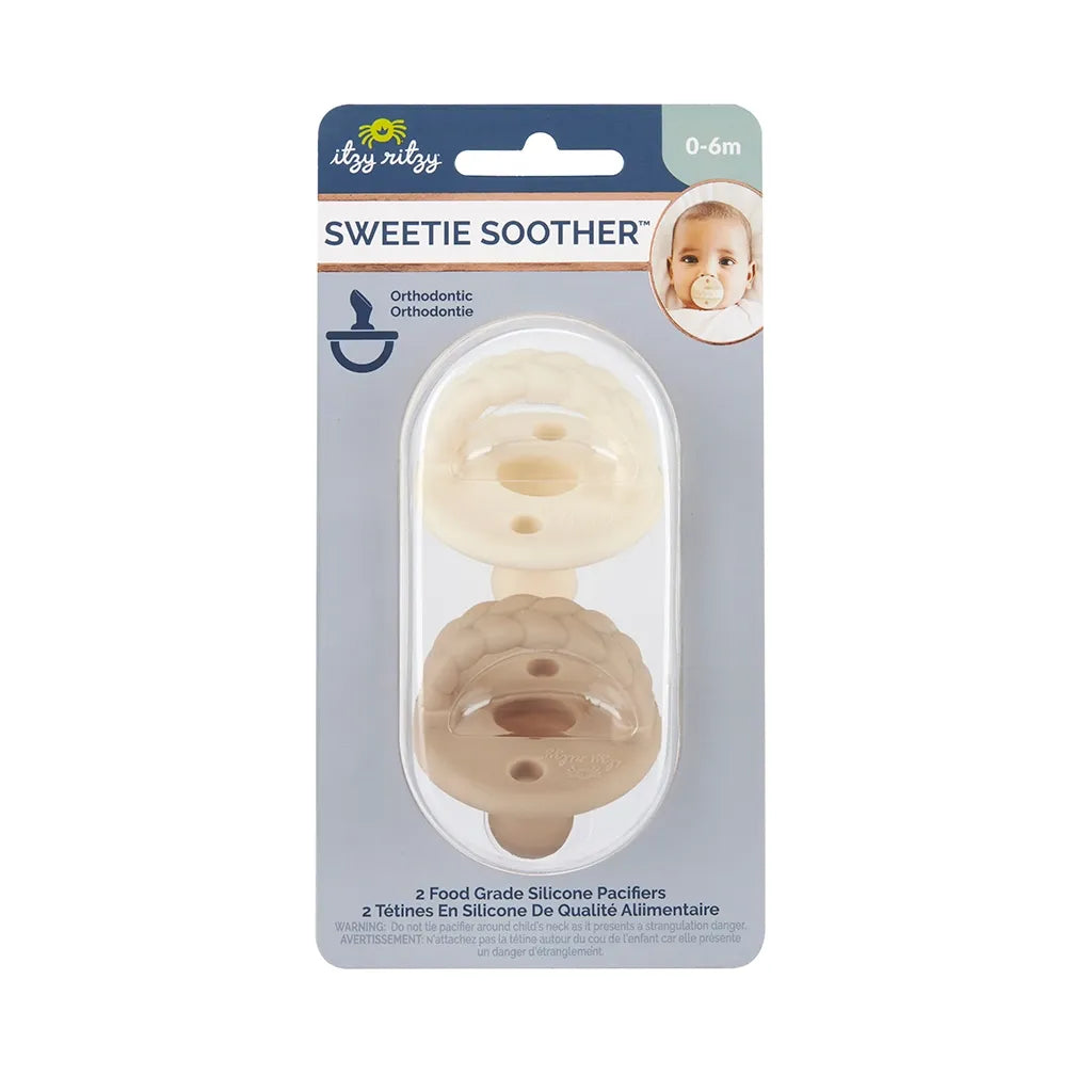  Itzy Ritzy Neutral Sweetie Soother Orthodontic Pacifier Set - 2 Pack (0-6M) 