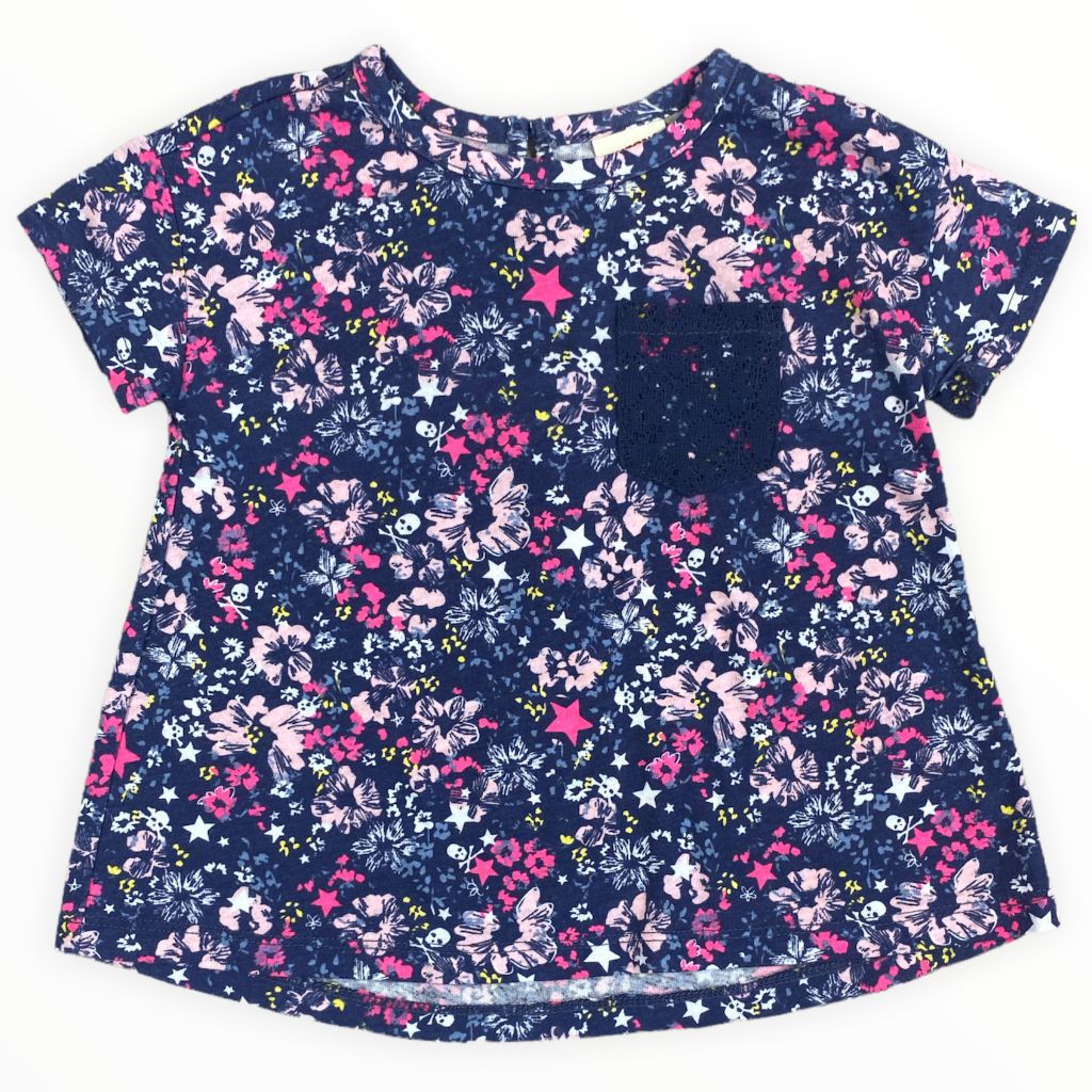  Arizona Navy Floral Tee (9M Girls) 