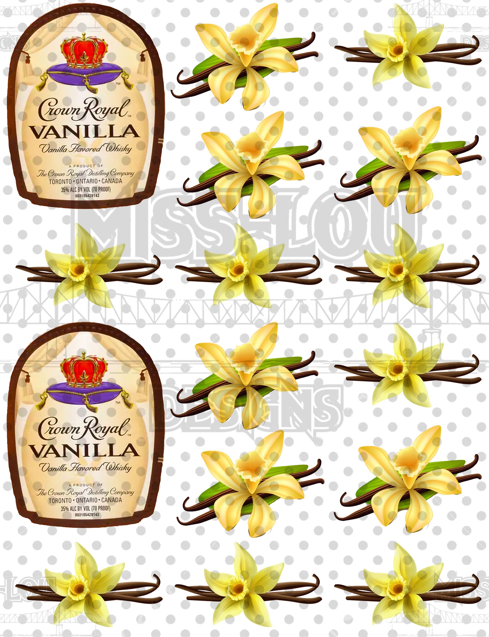 Crown Royal Vanilla Half Sheet Exclusive Waterslide Miss Lou Designs More