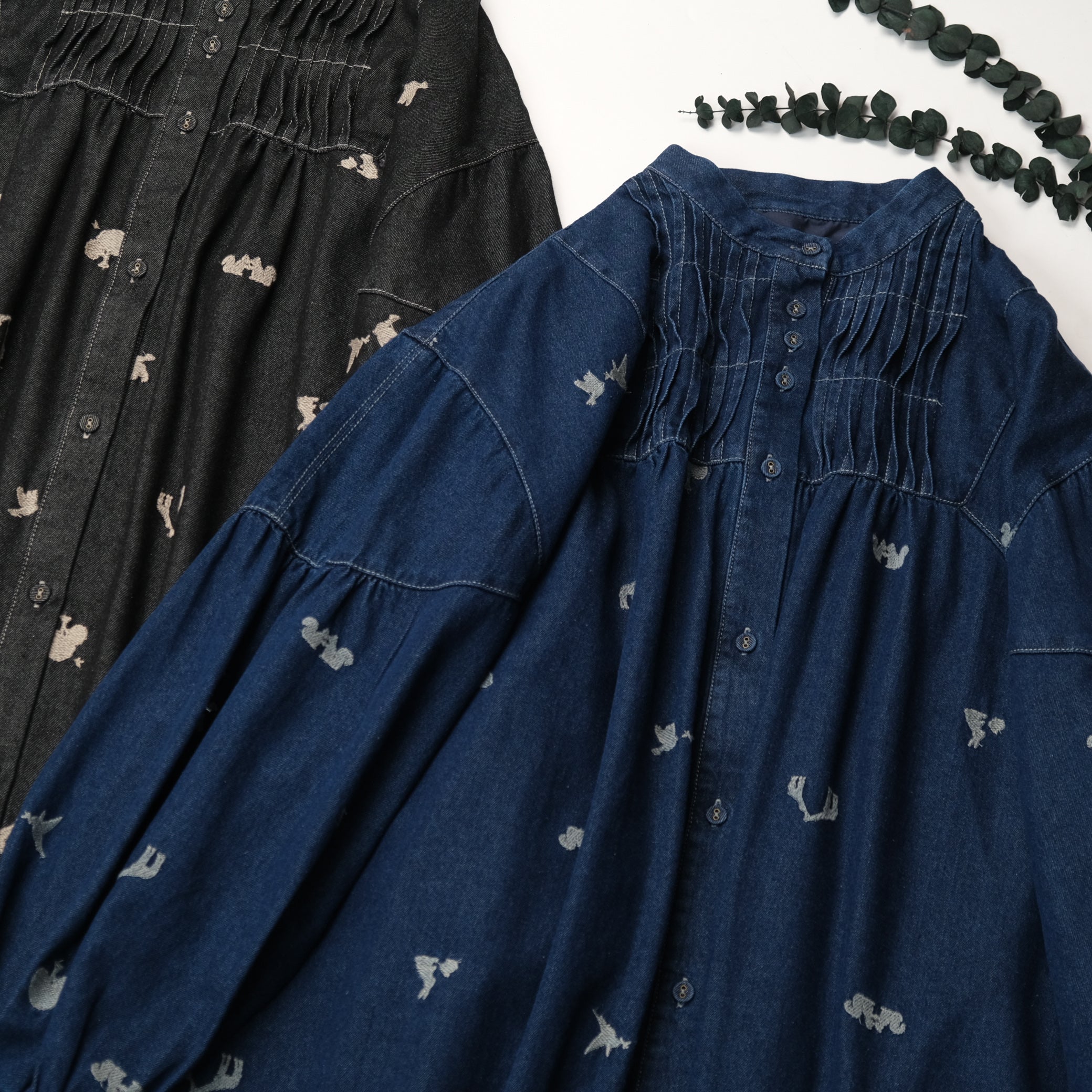 Cute Embroidered Denim Dress