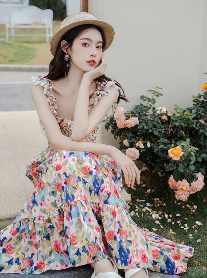 2 Way Colorful Painting Print Dress