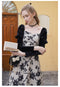 Royalcore Vintage Sleeves Square Neckline Velvet Dress