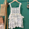 Embroidered Lace Vest + Dress 2pcs Set