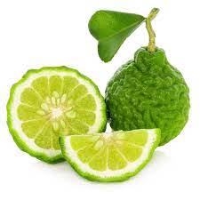 picture of a whole bergamot fruit and a sliced bergamot