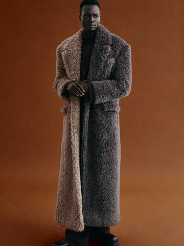 Jad men's long faux fur coat