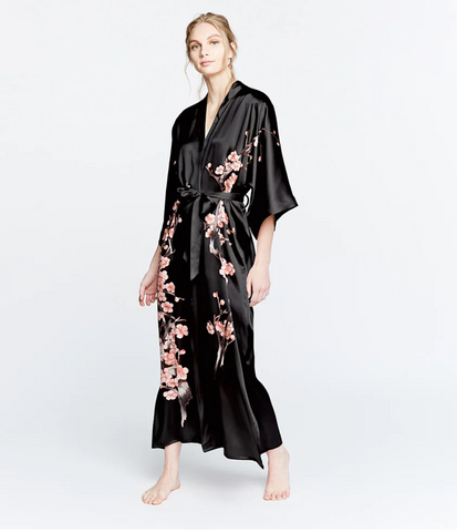 KIM&ONO Hand painted silk kimono robe