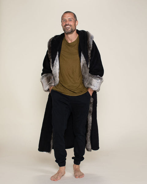 SpiritHoods Sequin Black Panther Classic Faux Fur Style Robe | Men's S / black/sequins/sparkles