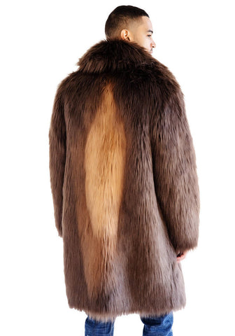 Fabulous fur men's bison faux fur coat