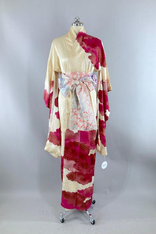 This Blue Bird Vintage silk kimono robes