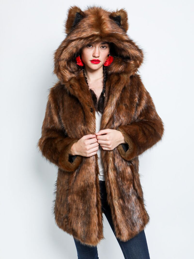 SpiritHoods® Faux Fur Coat Luxe Tawny Wolf Luxe