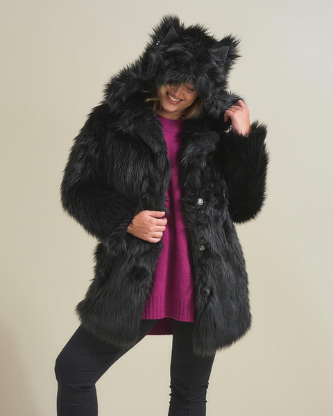 Mother Meow Faux Fur Hood  Feline-Inspired Elegance - SpiritHoods