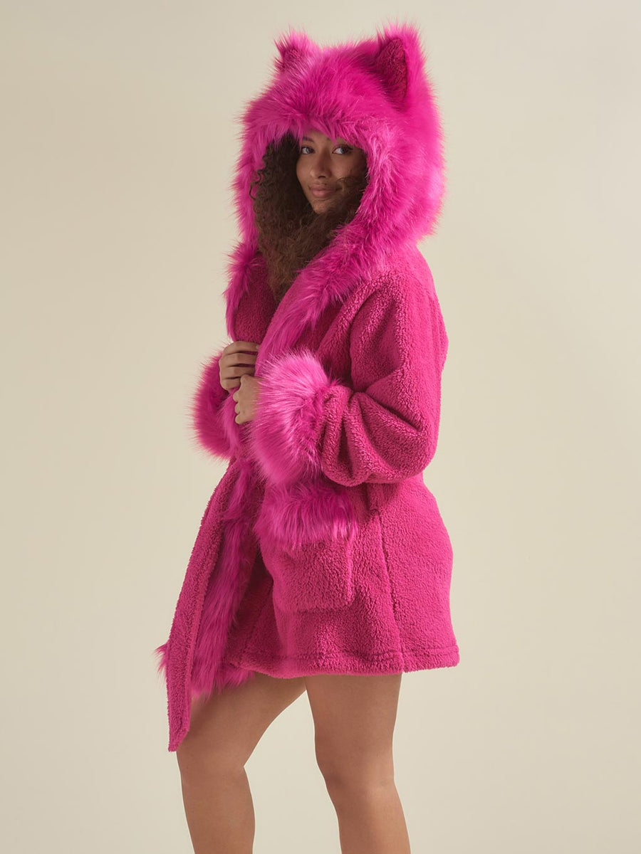 Lipstick Wolf Women's Faux Fur Short Robe | SpiritHoods