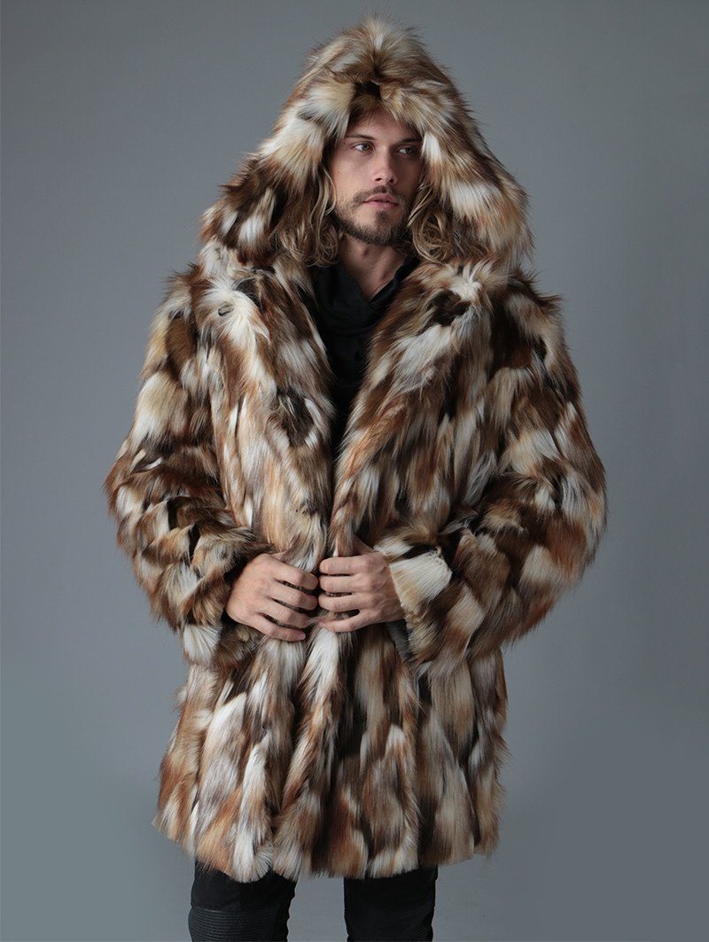 SpiritHoods® Official Website | Brown Rabbit Faux Fur Coat SpiritHood