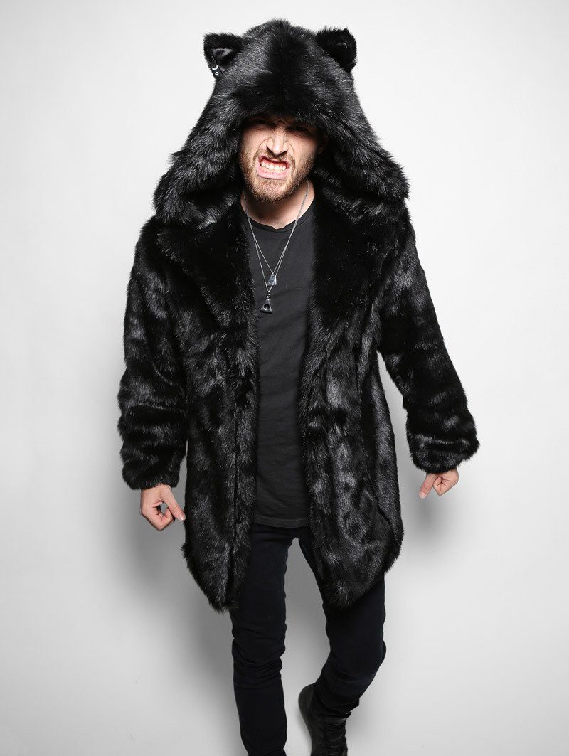 faux fur jacket with hood mens