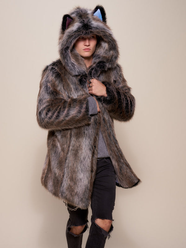 SpiritHoods® Faux Fur Coat Classic Grey Wolf